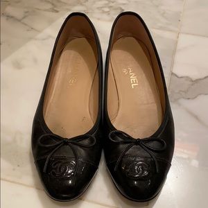 Chanel black flats 39.5 9.5 shoes